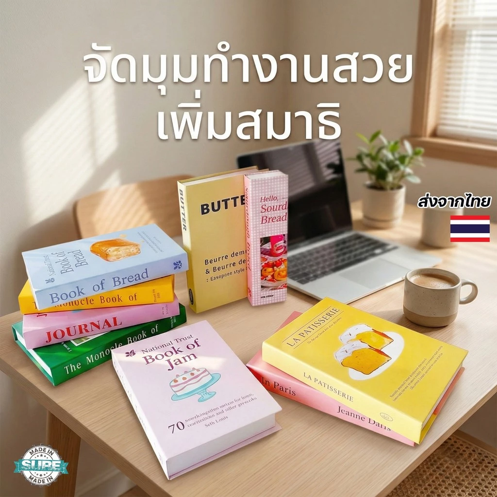 พร็อพหนังสือปลอม สำหรับแต่งบ้าน แต่งห้อง หนังสือโชว์ถ่ายรูป เพิ่มบรรยากาศหรู วางโต๊ะ ชั้นหนังสือ คาเฟ่ คอนโด