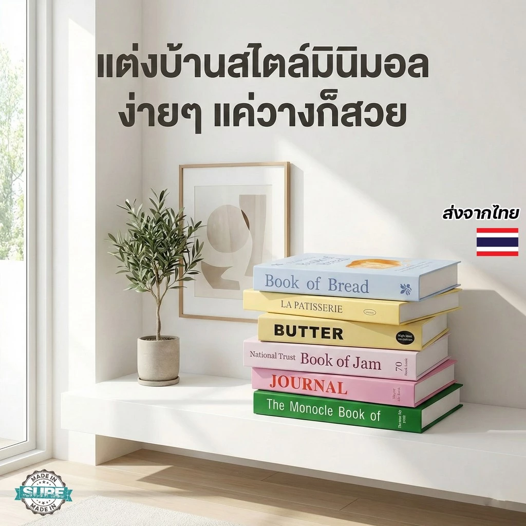 หนังสือปลอมสไตล์เรียบหรู พร็อพถ่ายรูป หนังสือแต่งบ้าน แต่งคาเฟ่ วางโชว์เพิ่มความสวยงามให้บ้านและคอนโด