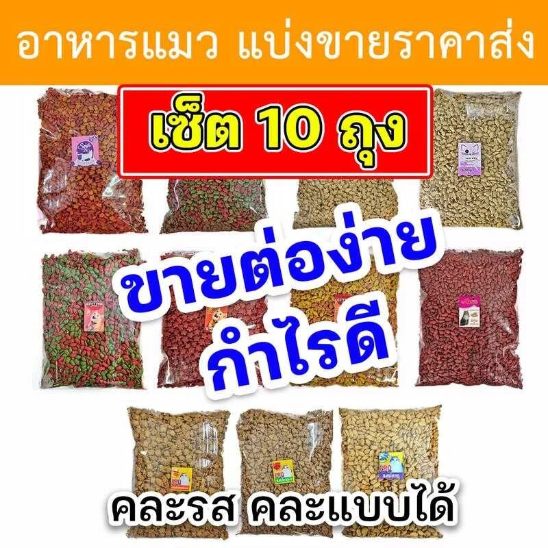 [10 ถุง] อาหารแมว แพ็คถุงใส ราคาส่ง มีหลายยี่ห้อให้เลือก ขนาด 400G พร้อมจัดส่งด่วน