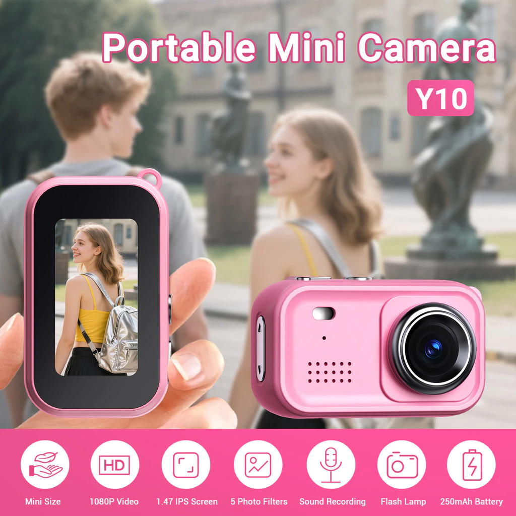 ใหม่ 1.47 นิ้ว Mini 1080P HD กล้องดิจิตอลแบบพกพา Student Party Campus Travel CCD กล้อง