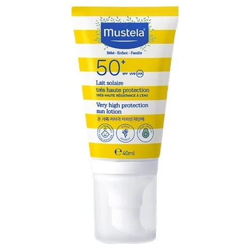 Mustela Sun Lotion SPF50+ 40ml │ ครีมกันแดดเด็ก · ป้องกันรังสียูวีสูตรอ่อนโยนสําหรับผิวแพ้ง่าย · Daily Sun Care
