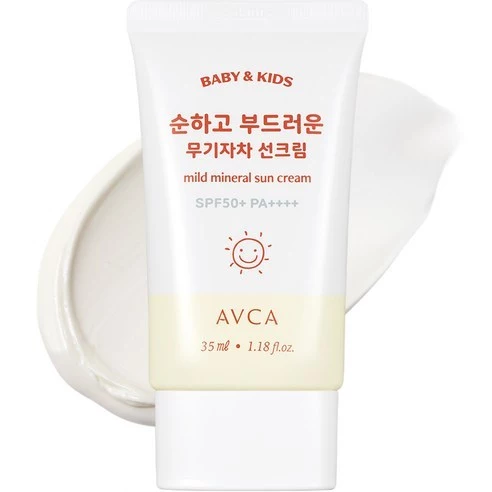 Avca Baby & Kids Mild Mineral Sunscreen SPF50+ PA++++ 35ml │ ป้องกันรังสียูวีสูตรอ่อนโยน · ผิวบอบบาง ซันแคร์ · ครีมกันแดดสําหรับเด็ก