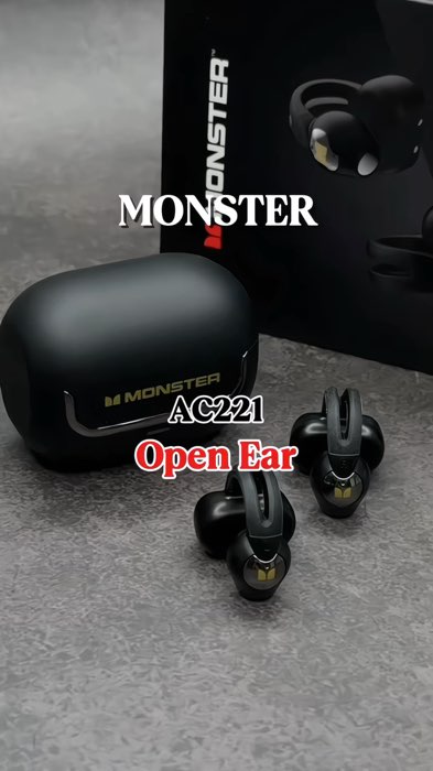 Monster AC221 หูฟังบลูธูทไร้สาย แบบ open ear ดีไซน์สปอร์ต เสียงดี เบสแน่น #หูฟังไร้สาย #หูฟังบลูทูธ #monster #openear