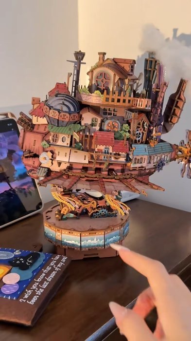 💨#ShopeeFinds #ของมันต้องมี #บ้านจิ๋วDIY #HowlStyle #AirshipCastle #โมเดลขยับได้ #HowlsMovingCastle #บ้านลอยฟ้า #โมเดลไม้DIY #ของแต่งห้อง #Miniature