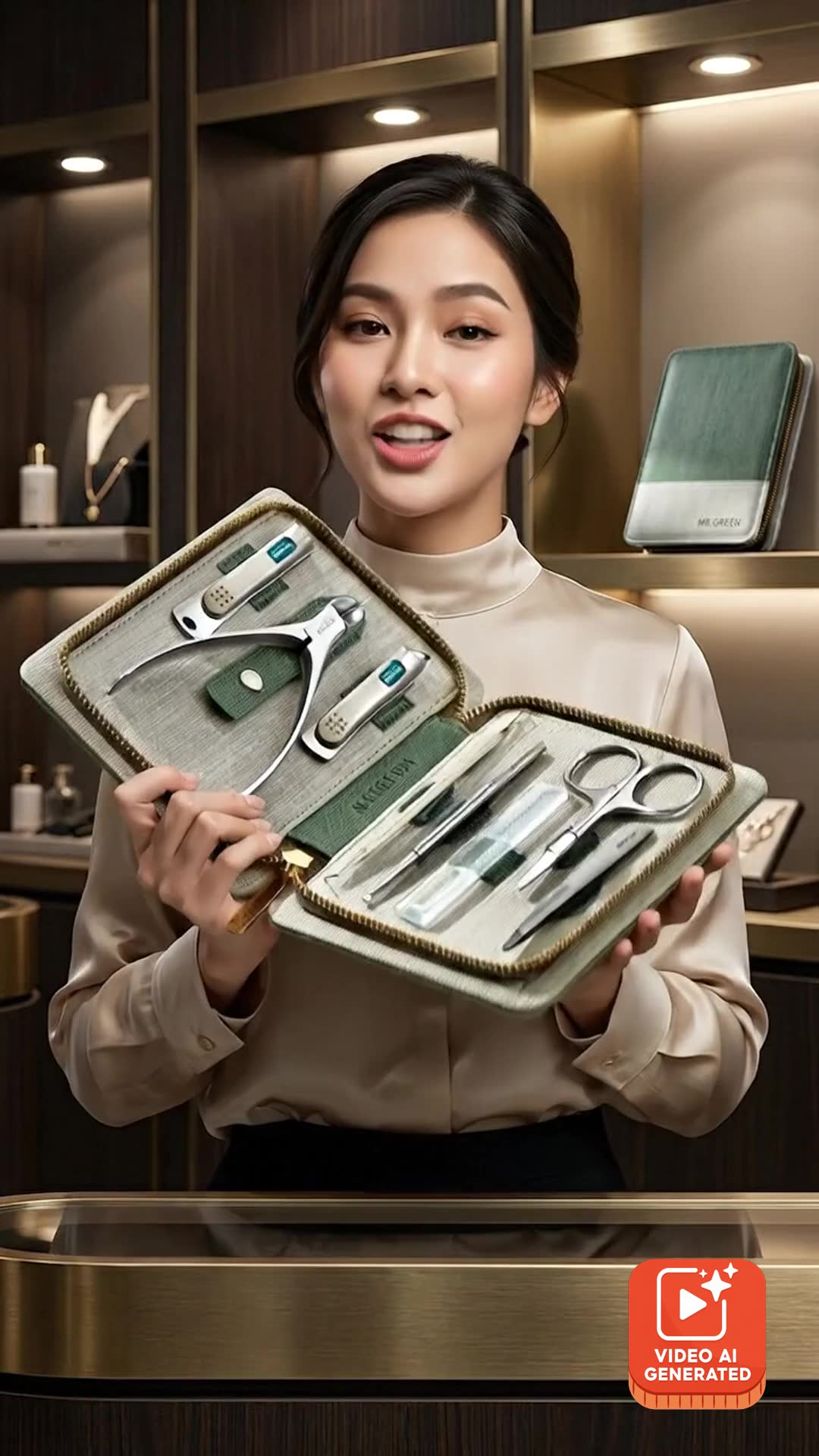 MRGREEN 8 in 1 ชุดกรรไกรตัดเล็บ สเตนเลส แนวทะแยง สีเขียว สไตล์เยอรมนี สําหรับดูแลเล็บมือ