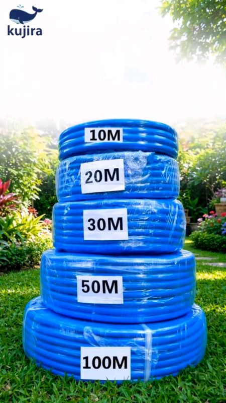Ống hose tốt phải là KUJIRA! Màu xanh dày 3 lớp, đầu 4 lỗ, độ dài 10‑100 m, mềm dẻo, đàn hồi, giữ lại hình dạng, không có gai #สายยาง #kujira #สายยาง3ชั้น #นายหน้าช้อปปี้ #ของใช้ในสวน