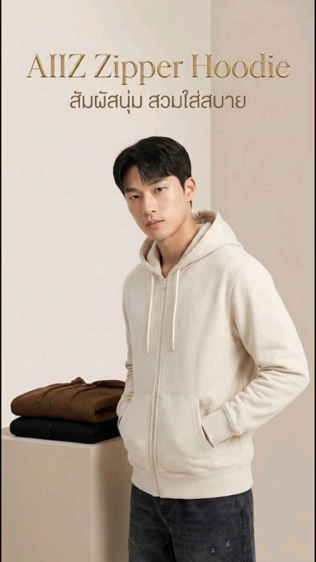 Áo hood zip AIIZ vải French Terry mặc thoải mái, thoáng khí tốt #AIIZ #áohood #quầnáodanhnam #đồđặcbiệtappsom #shoppeenhãnyá