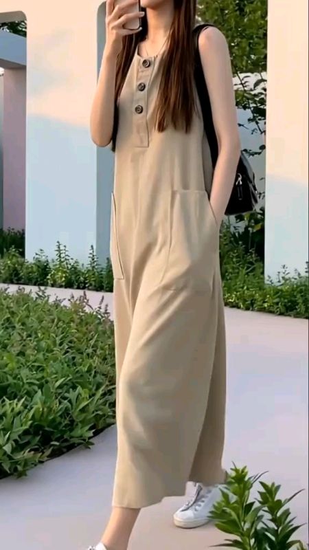 #ชุดลำลอง  สไตล์เกาหลีเดรส #ชุดเดรสยาว  กระดุมใช้งานได้จริง ผ้ายืด เดรสยาว ใส่สบาย #เดรสยาว
