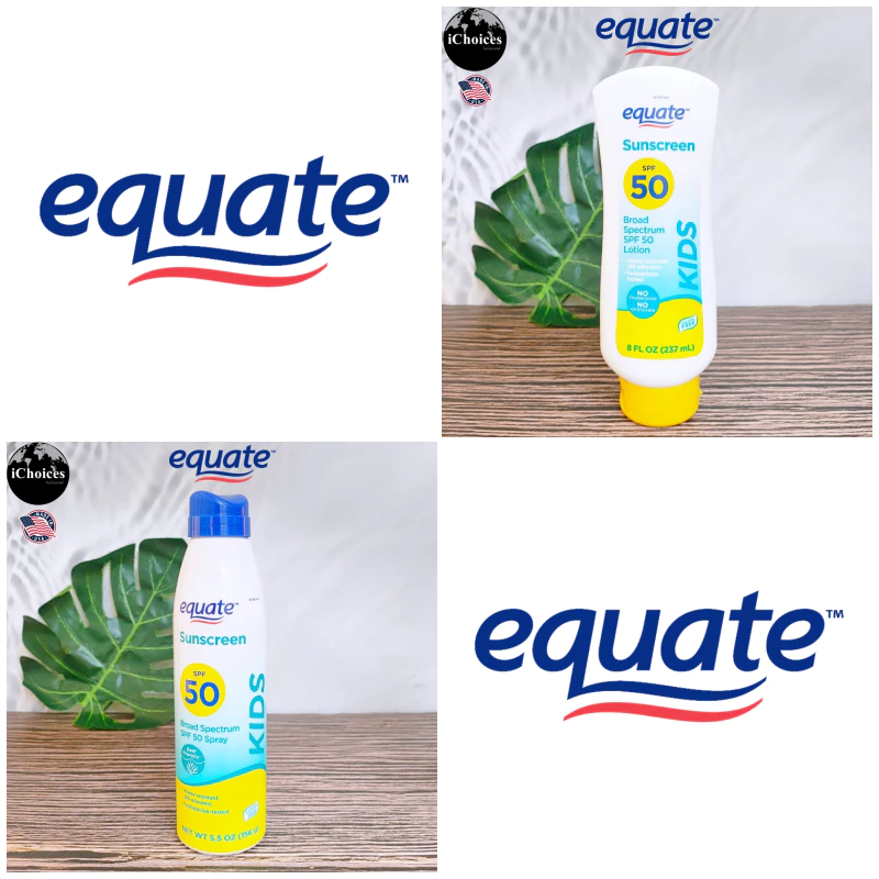 80% Sale!! EXP: 06/25 [equate] Kids Sunscreen Broad Spectrum SPF 50 ครีมกันแดด ผิวกาย เหมาะสำหรับเด็ก