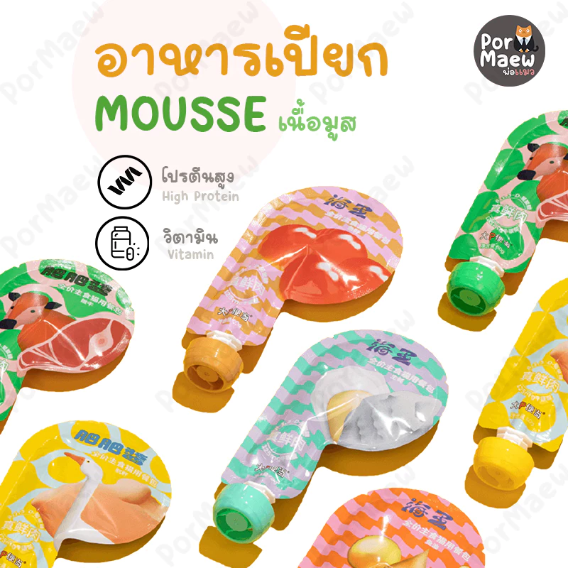 BIG P อาหารเปียกเนื้อมูส เพิ่มน้ำหนัก บำรุงขน เสริมวิตามิน โปรตีนสูง 5 รสชาติ ปริมาณ 60 กรัม พร้อมจัดส่งด่วน