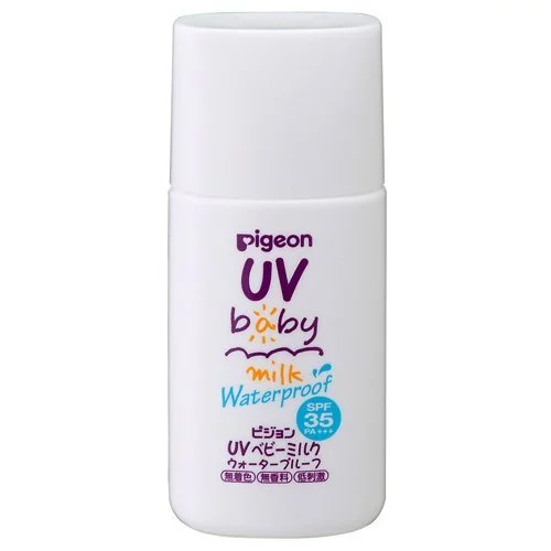 Pigeon UV Baby Milk Waterproof ครีมกันแดด สำหรับเด็ก กัน UV และเป็นที่นิยมสำหรับแม่ๆ ที่ญี่ปุ่น กันน้ำ สูตรน้ำนม