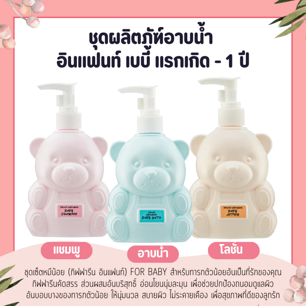 ผลิตภัณฑ์สำหรับเด็ก อินแฟนท์ ( สำหรับช่วงอายุแรกเกิด - 1 ปี ) ครีมอาบน้ำเด็ก โลชั่นเด็ก แชมพูเด็ก แป้งเด็ก