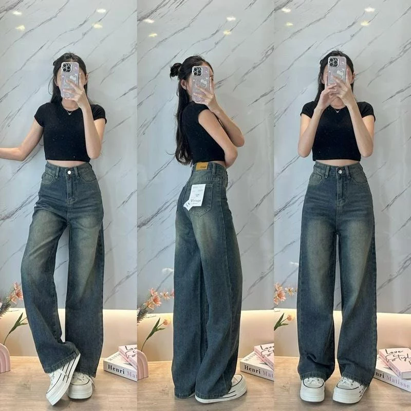 60% OFF 🌺919JEANS🌺กางเกงยีนส์วินเทจ Fade Long Tube กางเกงยีนส์ผู้หญิง กางเกงยีน ทรงหลวม ฿135.00 50พัน+ sold Comm Rate 9% Get Link