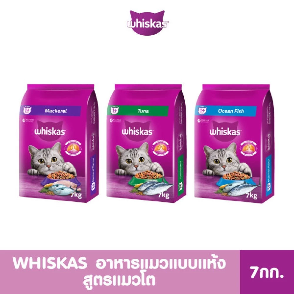 WHISKAS วิสกัส อาหารเม็ดแมว 7 กก. พร้อมจัดส่งด่วน