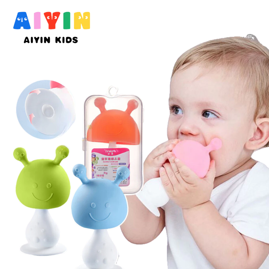 AIYIN ซิลิโคน ยางกัดเด็ก ยางกัด กัดนิ่ม ลายเห็ด มีเสียง สำหรับเด็ก ยางกัดเด็กทารก ของเล่นเด็ก เห็ดยางกัดเด็ก