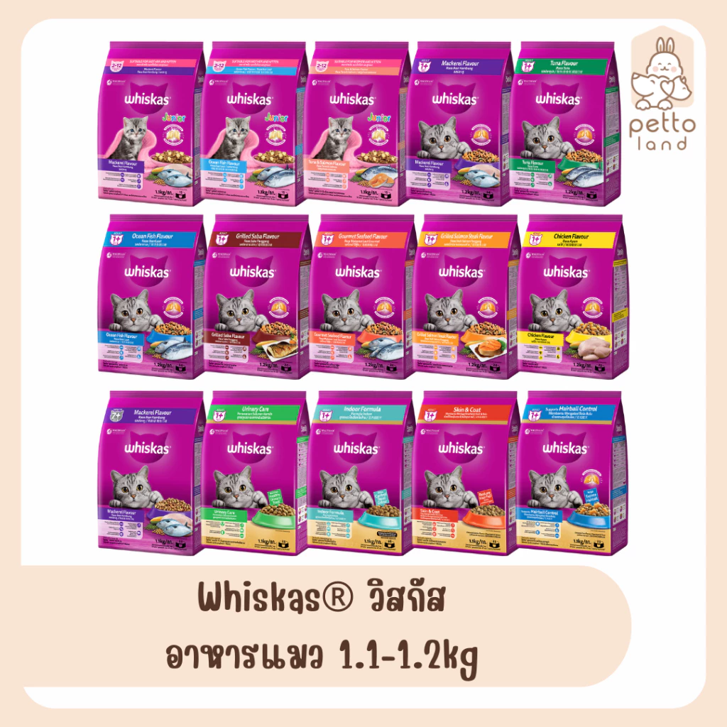 Whiskas® วิสกัส อาหารเม็ดสำหรับแมว ขนาด