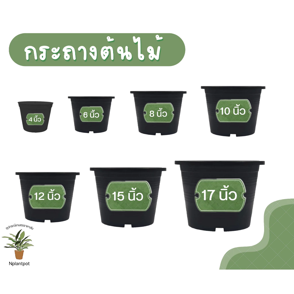 33% OFF กระถางต้นไม้ กระถางพลาสติก กระถางต้นไม้พลาสติก 4นิ้ว 6นิ้ว 8นิ้ว 10นิ้ว 12นิ้ว 15นิ้ว 17นิ้ว สีดำ ฿2.00 100พัน+ sold Comm Rate 9% Get Link