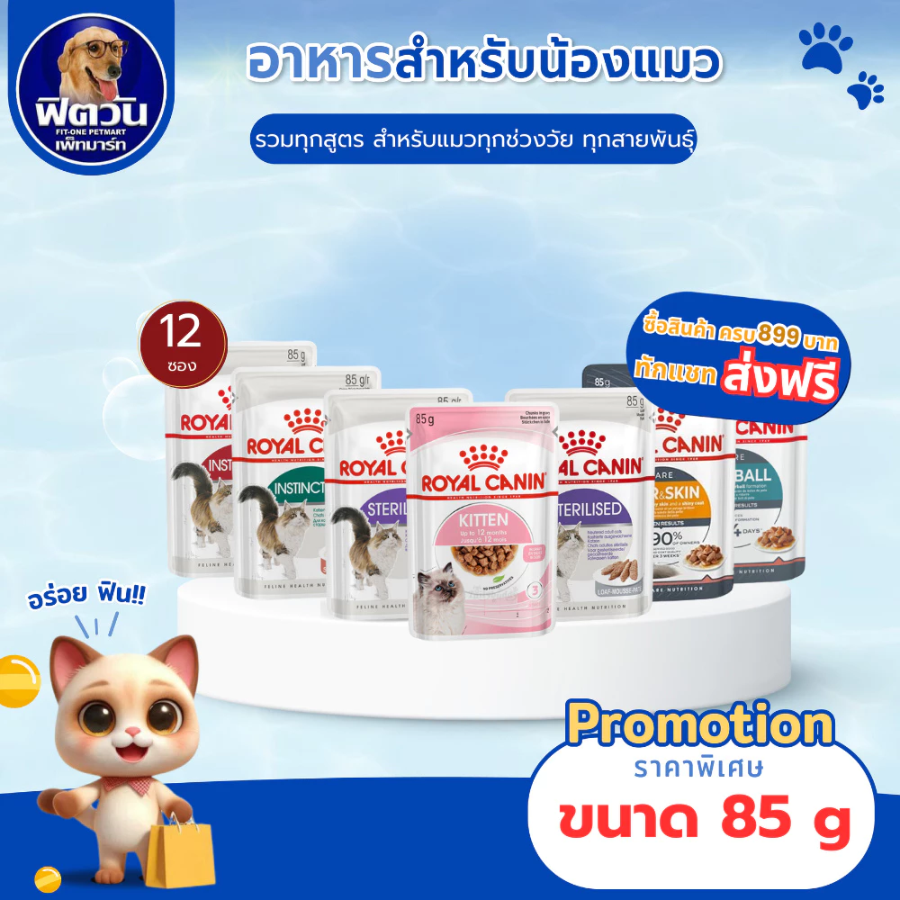 ROYAL CANIN อาหารแมวแบบเปียก ขนาด 85 กรัม (1กล่อง 12ซอง){อาหารเปียกแมว} พร้อมจัดส่งด่วน