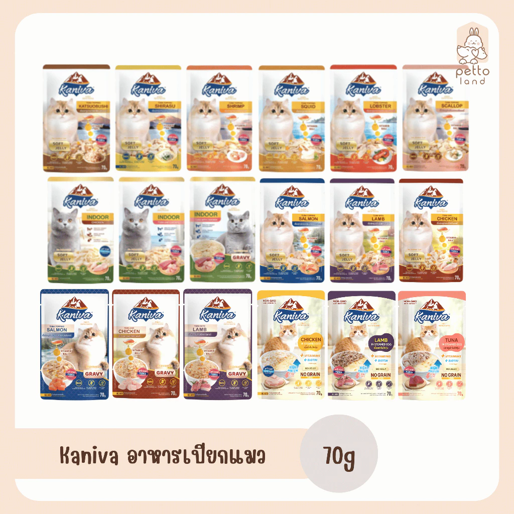 Kaniva Pouch [ซอง] อาหารเปียกแมว ขนาด70g พร้อมจัดส่งด่วน