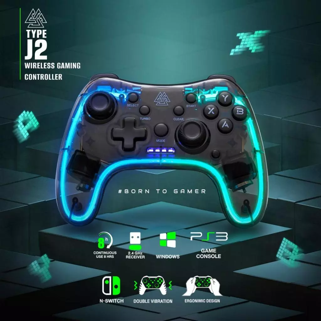 EGA TYPE J2 Gaming Joy Controller จอยเกมมิ่งไร้สาย 2.4G ประกันสินค้า 1 ปี ส่งฟรี