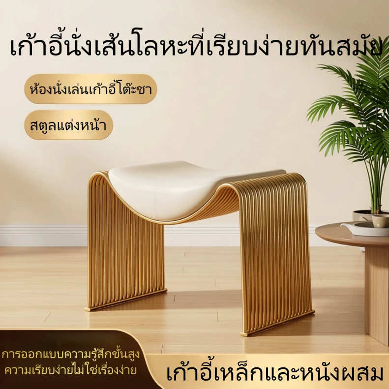 เก้าอี้แต่งหน้า เก้าอี้โต๊ะเครื่องแป้ง เก้าอี้ห้องรับแขก เก้าอี้เปลี่ยนรองเท้า เก้าอี้ทำเล็บทำผม ดีไซน์เรียบง่าย นั่งสบา