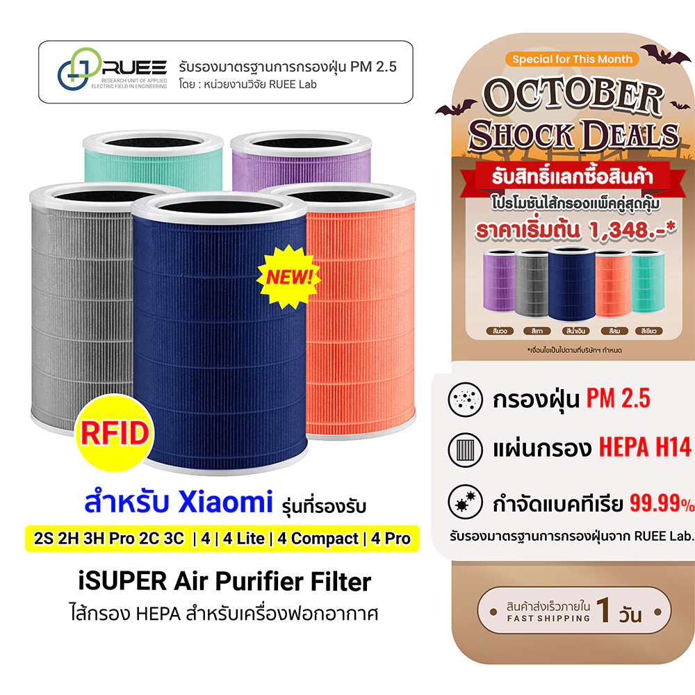 iSUPER ไส้กรองเครื่องฟอกอากาศสำหรับXiaomi Air Purifier Filter 2S2H3H Pro 2C3C,4/4Lite/4Compact/4Pro