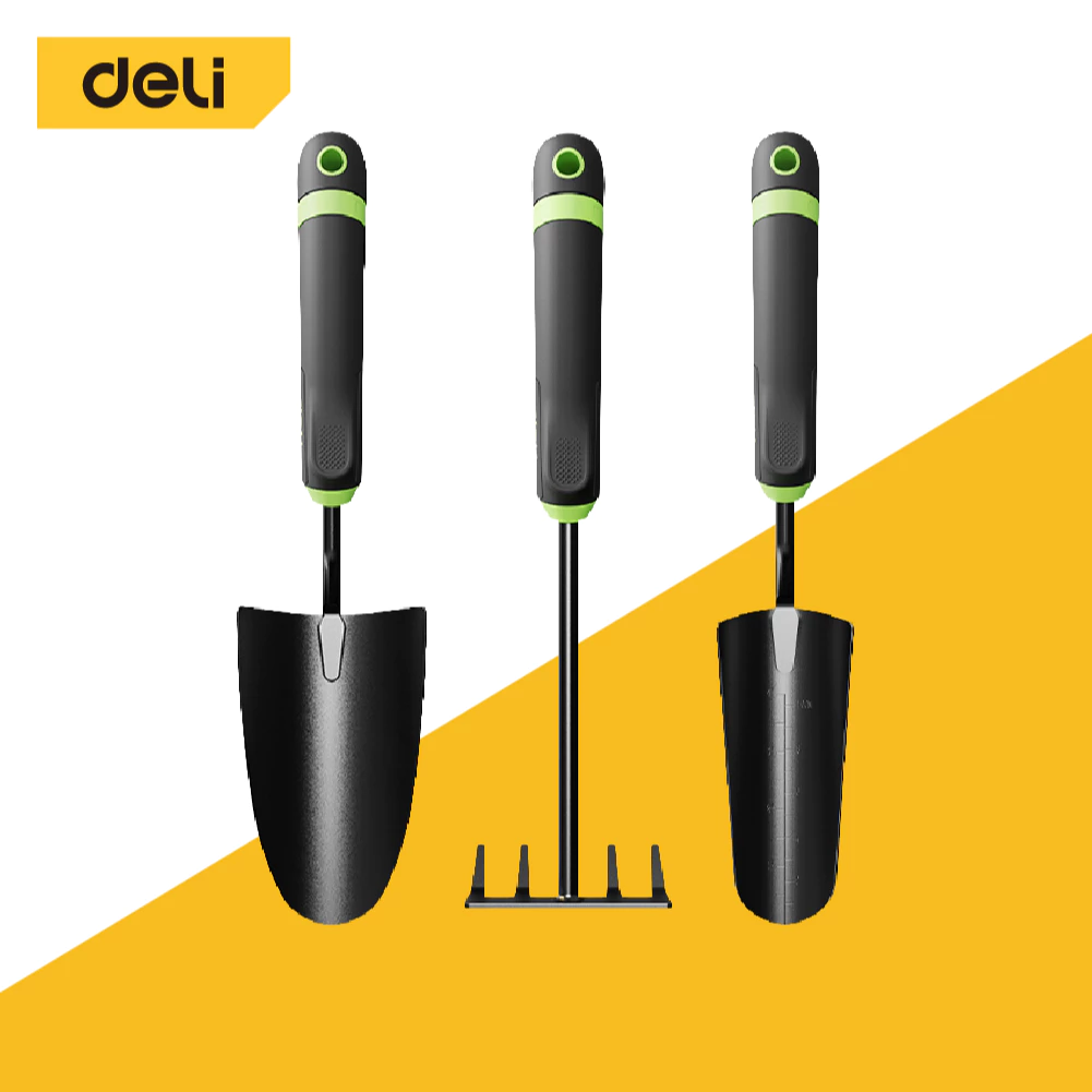 Deli อุปกรณ์ทำสวน ชุดอุปกรณ์ทำสวน คราด ขนาดเล็ก มีให้เลือก3แบบ เครื่องมือทำสวน Gardening Tools