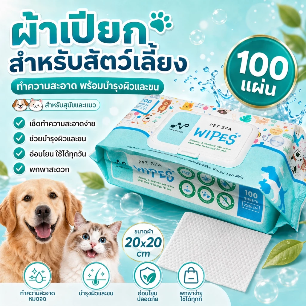 นาโนพาวเวอร์ ทิชชู่เปียกซิลเวอร์นาโน