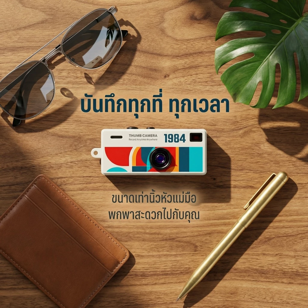 1080P 48MP CCD พับมินิพวงกุญแจ Thumb กล้อง HD บันทึกวิดีโอ 130 องศาเลนส์มุมกว้าง TFT จอแสดงผล LCD