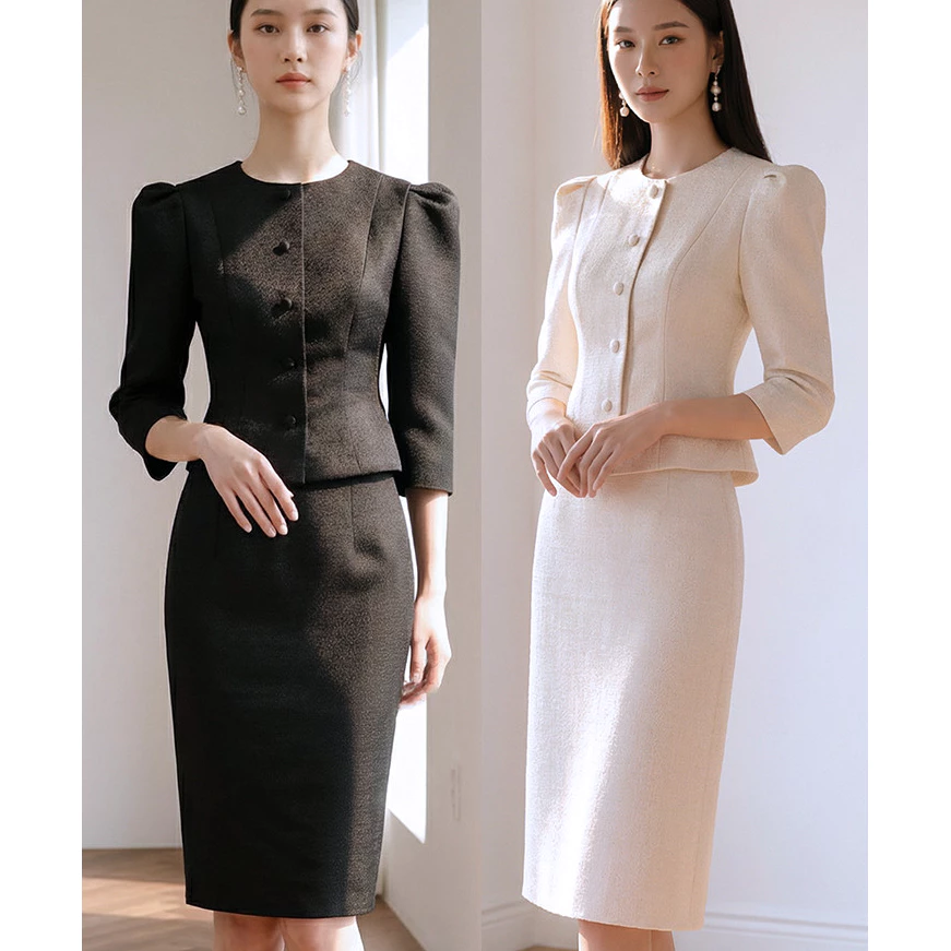 Panisa ชุด ขาว-ดำ ชุดผ้าไทยโครงเสื้อสวย