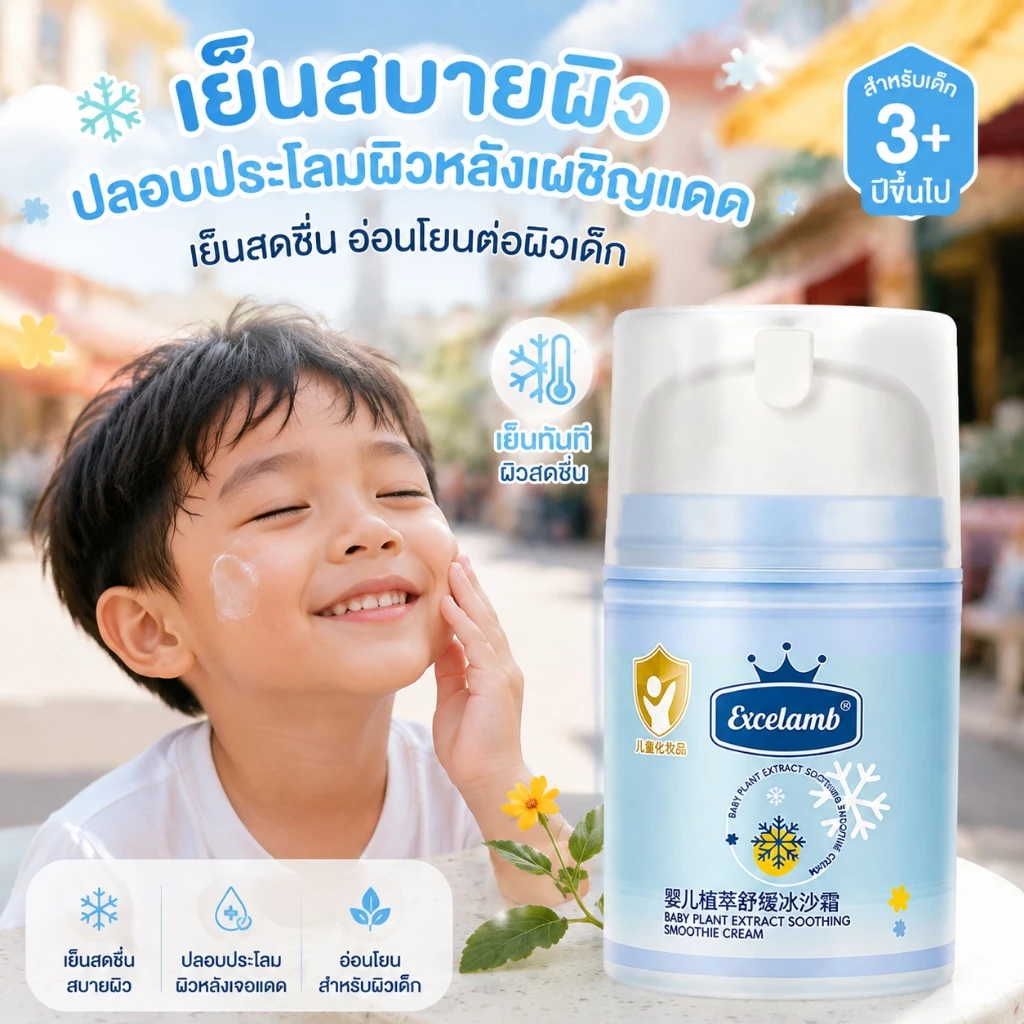 ครีมเด็ก ครีมทาหน้า ลดรอยแดงภายใน 30 วินาที พร้อมปกป้องผิวขาวใส กันแดดเด็กทาหน้า ขวดเดียวใช้ได้หลายครั้ง ทนร้อนทนแดด