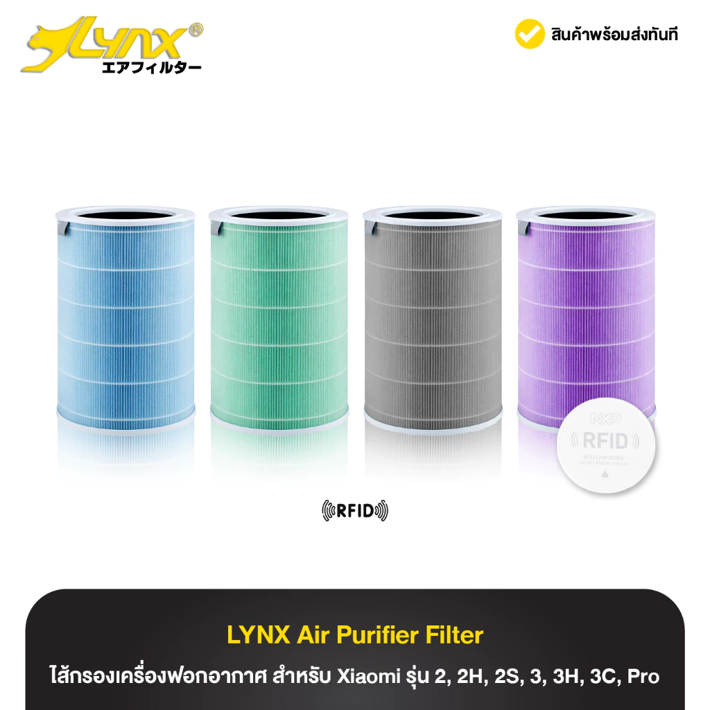ไส้กรองอากาศ ลิ้งซ์ Lynx Air Purifier Filter สำหรับเครื่อง Xiaomi Air Purifier ทุกรุ่น RFID