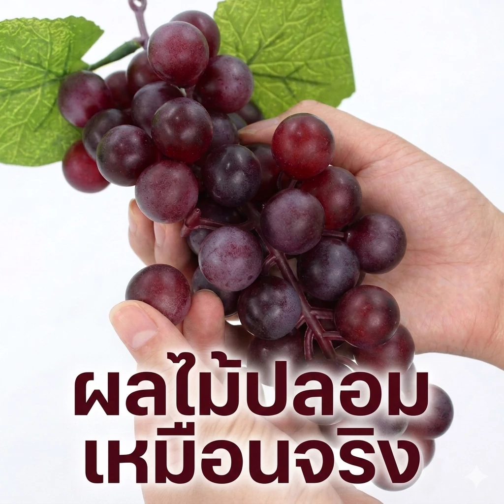 ผลไม้ปลอมเหมือนจริง แต่งร้าน แต่งบ้าน ผลไม้เทียม ผลไม้ของเล่น แอปเปิ้ลปลอม องุ่นปลอมเ เลม่อนปลอมเ