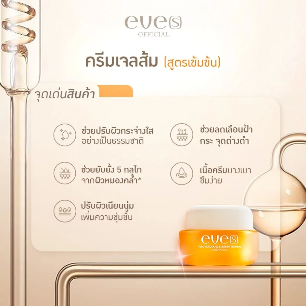 EVE'S ครีมเจลใหม่ล่าสุดNEW EVE’S ครีมเจลใหม่ ของแท้ อีฟส์ครีมอีฟส์ ครีมเจลส้มสูตรใหม่ล่าสุดครีมเจล